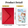 Conjunto de Cartão de Aniversário com Desenho de Animal Novo Grande Tamanho Transfronteiriço Envelope Cartão em Branco para DIY Bênção Escrita à Mão