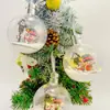 Bolas de Navidad de Plástico Transparentes Brillantes de Dos Piezas Adornos Colgantes para Árbol de Navidad Decoraciones de Iluminación Decoraciones Navideñas Bolas Redondas