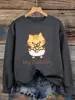 Mi Pulóver de Gato Lindo y Peludo con Estampado Hip Hop Jogger Sudaderas Holgadas Cuello Redondo Ropa
