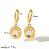 Pendientes de óvalo de circonita con diseño transfronterizo, juego de anillos, moda europea y americana, acero inoxidable, pendientes de alta gama