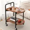 Mesa de Centro con Ruedas para Almacenamiento en Sala de Estar, Mesa Auxiliar Móvil de Múltiples Niveles, Mesa Redonda Multifuncional, Estante de Almacenamiento, Carrito Pequeño