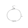 Pulsera con Borla, Diamante Brillante y Lazo Ajustable, Estilo Ins, Moda, Personalizada, Sencilla, Dulce, Regalo para Novia, Pulsera para Mujer