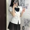 Camisa Blanca Auténtica de Uniforme JK con Cintura Ajustada y Mangas Abullonadas Verano 2024 Estilo Preppy Camisa de Cintura Ajustada Manga Corta