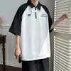 Comércio Exterior Verão Artístico Soltinho Tendência Nova Moda Masculina Jovem Fashionável Transfronteiriça Camisa Polo com Meia Manga
