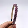 Delicada Tiara de Cristal de Quatro Fileiras, Simples Faixa de Cabelo Antiderrapante, Acessório de Cabelo com Presilha com Elemento de Trevo de Quatro Folhas