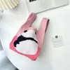 Bolsa de Mano de Celebridad de Internet 2024 Serie Panda Femenina Bolso de Mano a Juego Estudiante Moda Versión Coreana Nueva Bolsa Tejida