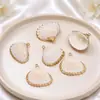Pingente de Concha Natural com Borda Dourada Charme para Brincos Pulseiras Colares DIY Feito à Mão Charms de Concha Acessórios de Joias