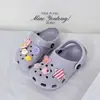 Novas Pantufas Infantis com Acessórios, Decorações em Paleta de Cores de Estrela de Cinco Pontas, Sapatos Fofos com Furos, Sapatos Versáteis Removíveis para Meninas