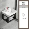 Gabinete de Baño de Aleación de Aluminio Espacial Combinación de Baño Lavabo Integrado en Baño Lavabo de Pared Personalización de Lavabo