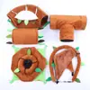 Brinquedo de pelúcia para animais de pequeno porte hamster rede de folhas teleférico tubo de perfuração balanço conjunto de sete peças galho de flor rato esquilo ninho de algodão quente