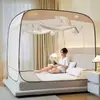 Mosquitero para Yurta Mongol sin Instalación para Uso en Casa, Anticaída, Encriptado y Engrosado, Base Completa, Tres Puertas, Totalmente Cerrado, Mosquitero Plegable