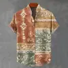 Nueva camisa de manga corta con cuello alto transfronterizo con estampado geométrico 3D único, estilo moderno y casual, personalizable con tu propio diseño