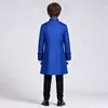 Casaco Formal Europeu e Americano para Meninos de Halloween Cor Sólida Steampunk Retrô Uniforme Gola Alta Roupa Conjunto de Fantasia Cosplay