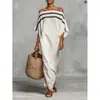 Estación Independiente Europea de Amazon 2026 Verano Nuevo Vestido Casual Holgado de Rayas con Cuello Alto para Mujer
