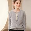 Cardigan de malha de cashmere com gola redonda, casaco solto de manga comprida feminino, outono e inverno, novo estilo, top, tudo combinando, confortável, macio e agradável à pele