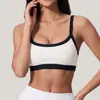 Sujetador deportivo europeo y americano transfronterizo, conjunto de yoga color block, camiseta sin mangas para correr y fitness al aire libre, top tipo sujetador sexy para mujer