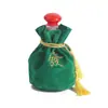 Bolsa de Peluche con Fondo Redondo Personalizada para Vino Tinto y Vino Blanco Bolsa de Almacenamiento Creativa Bolsa de Peluche para Regalo de Joyería