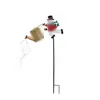 Lámpara de Suelo con Forma de Tetera, Muñeco de Nieve Navideño de Hierro Forjado Transfronterizo, Luz Solar para Exteriores Temática Navideña con Enchufe, Luz Decorativa para Jardín
