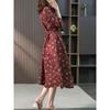 Vestido Chemise Floral Midi Soltinho com Amarração na Cintura Estilo Coreano Novo Estilo Francês Primavera/Verão 2026 para Mulheres