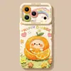 Funda de teléfono naranja adecuada para Apple 18 Pro Max, estilo pintura al óleo, 17 silicona, 16 con cordón, 15 iPhone 14 cubierta