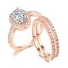 Anillos Apilables Clásicos Ovalados de Zirconia para Mujer Europeos y Americanos, Anillos de Boda para Pareja, Anillos de Doble Capa y Tres Capas, Modelo Más Vendido de Comercio Exterior