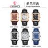 Reloj de cuarzo con calendario y correa de acero cuadrada de la marca Dawn para hombre, fábrica de comercio exterior transfronterizo en vivo, venta al por mayor de relojes de moda para negocios.
