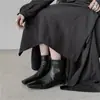 Botas Martin Retrô Marrom de Couro Macio da Moda com Salto Grosso para Mulheres, Botas Curtas, Novo Estilo Outono e Inverno 2026, Bico Quadrado, Salto Baixo, Botas Justas