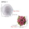 Molde de silicona de rosa tridimensional 3D con hojas, molde para pastel de mousse y pastel de luna de grado alimenticio, vela perfumada DIY