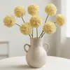Ramo de flores artificiales de bola de cebolleta de cabeza redonda para arreglo de escena, decoración de boda, crisantemo de bola de alta gama, flores artificiales de diente de león
