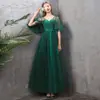 Vestido de Dama de Honor en Verde Oscuro, Estilo Largo, Nuevo Modelo 2026, Vestido Tipo Hada para el Grupo de Damas de Honor Hermanas, Corte Ajustado, Vestido de Noche Adelgazante para Mujer, Diseño Sencillo
