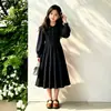 Nueva colección de primavera y otoño: elegante vestido camisero de manga larga para niñas, perfecto para uso casual y fácil de combinar con otros atuendos