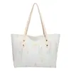 Bolso Casual de Gran Capacidad para Desplazamiento Diario para Mujer 2025 Nueva Moda Estudiante Universitario Clase Hombro Rayado Bordado Bolso Tote
