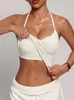 Nuevo Sujetador Deportivo Cruzado de Cuello Halter con Escote en V 2026 para Mujer, Transpirable, que Absorbe la Humedad, Repele el Sudor, Ropa de Yoga para Deportes al Aire Libre y Running