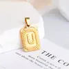 Medalla Cuadrada de Cobre Electroplateado Nueva Europea y Americana Colgante de 26 Letras Inglesas Colgante de Medalla de Oro Hecho a Mano DIY Suministro Transfronterizo Venta al por Mayor