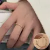 Anéis Finos Camadas Círculo Quadrado Minimalistas para Mulheres, Trançados Moda Personalidade Design Criativo Anel Aberto para Dedo Indicador