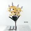 Simulación de un ramo de orquídeas de 20 cabezas, una sola flor pequeña de otoño, decoración del hogar, arreglo floral para bodas, auditorio, conjunto con flores