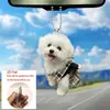 Llavero Colgante de Perro Blanco Cuadros Acrílico Plano 2D Nuevo Producto Transfronterizo