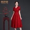 Vestido de noiva da mãe verão novo de meia-idade mulheres temperamento longo vestido de renda cabelo das mulheres atacado