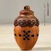Pingente de sachet de incenso em pílula estilo chinês sachet de segurança oco sachet auspicioso oco com escultura de tesouro nobre vermelho acessórios