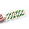 24 Piezas de Nuevo Arte de Uñas Temático de la Copa del Mundo Transfronterizo Forma de Almendra Chapado en Oro Ojo de Gato Fútbol Uñas Portátiles Exquisitas Piezas de Uñas Portátiles