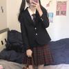 NUNBAI Departamento Japonês Estilo Universitário jk Uniforme Escolar para Sense Terno terno Genuíno Conjunto Completo Outono e Inverno Terno Preto Estudantes