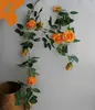 Rosa de simulação, parede de vime, flor decorativa suspensa, flor de vime falsa, enrolamento de vime, flor decorativa interna para varanda, flor de plástico, Vime