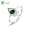 Anel de Musgo Verde Simples da Moda em Forma de Gota Anel Feminino de Luxo Leve High-end Prata Esterlina S925 Banhado a Ouro Mineração Quente Transfronteiriça