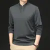 Sudadera con cremallera para hombre 2025, top de primavera, camiseta interior de cuello redondo holgada, camiseta casual de manga larga talla grande, moderna