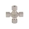Roke Acero Inoxidable 316 Abrazadera Única Conector de Tubería de Cuatro Vías Conector de Enclavamiento Iso8434-1 Conector Hidráulico Din2353