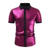 Camisa Formal para Hombre 2024 Camisa de Lentejuelas Fiesta Disco de los 70 Disfraz de Cosplay Xuanzi