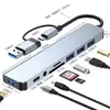 Estação de Acoplamento Oito-em-Um Transfronteiriça Estação de Acoplamento Usb3.0 Leitor de Cartão Tf/Sd Estação de Acoplamento para Notebook Conjunto de Hub USB