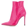 Botas de Moda Europeas y Americanas Transfronterizas Puntiagudas de Charol con Tacón Alto para Mujer Botas de Mujer Comercio Exterior Botas de Mujer Talla Grande 45