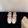 Aumento de Altura Interior~Zapatos Mary Jane Redondos Tejidos de Estilo Francés con Hebilla para Mujer, Nuevo Modelo Primavera 2026
