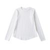 Camiseta Feminina de Manga Comprida e Gola Redonda Larga e Solta para Dança Jazz, Nova Coleção de Primavera, Estilo Americano, Cinza, Camiseta Base Protetora Solar para Uso Externo